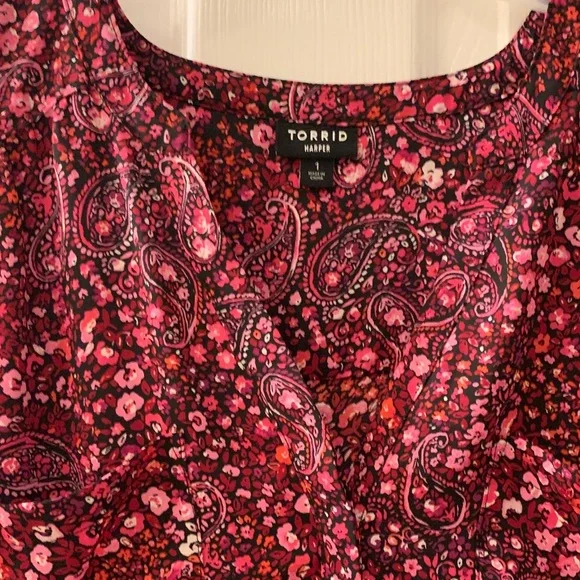 Cato Red Paisley Blouse - Picture 2 of 3